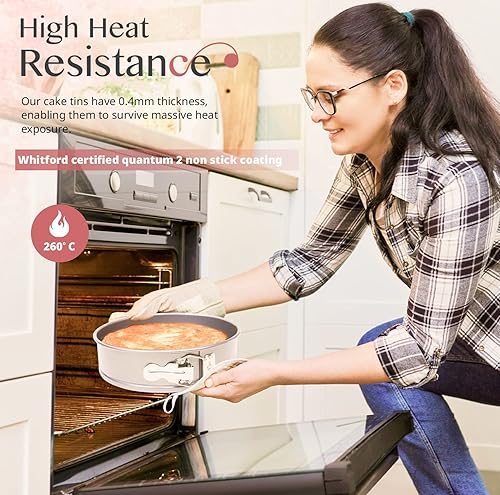 Miniatura 6 de Moldes de resorte antiadherentes de 7 pulgadas  Único molde redondo a prueba de fugas extraíble con cresta  Molde para pasteles de 7 pulgadas para