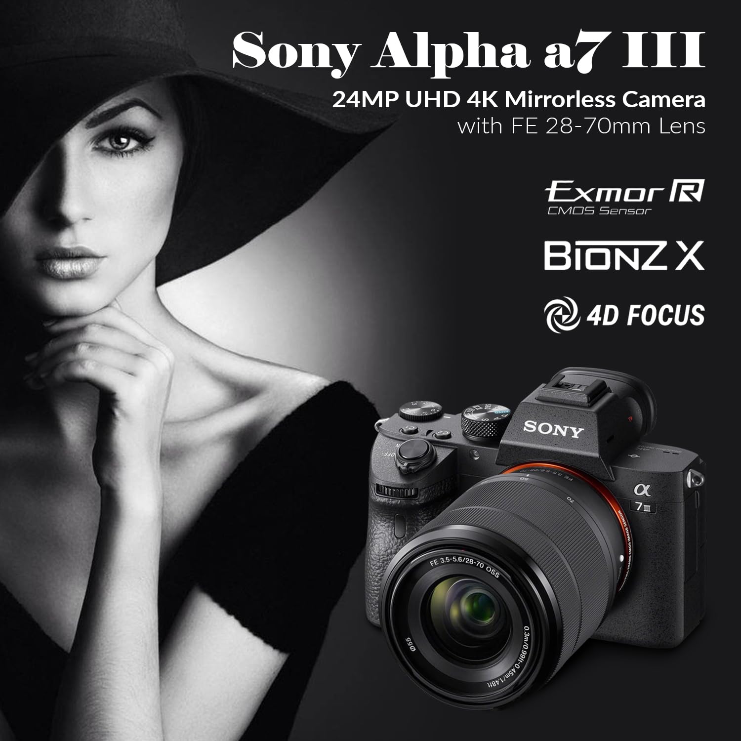 Sony Alpha 7 III Con Obiettivo 28-70mm – Full Frame 24.2MP, Video 4K, AF Rapido 0.02s, Raffica 10fps, Stabilizzazione 5 Assi