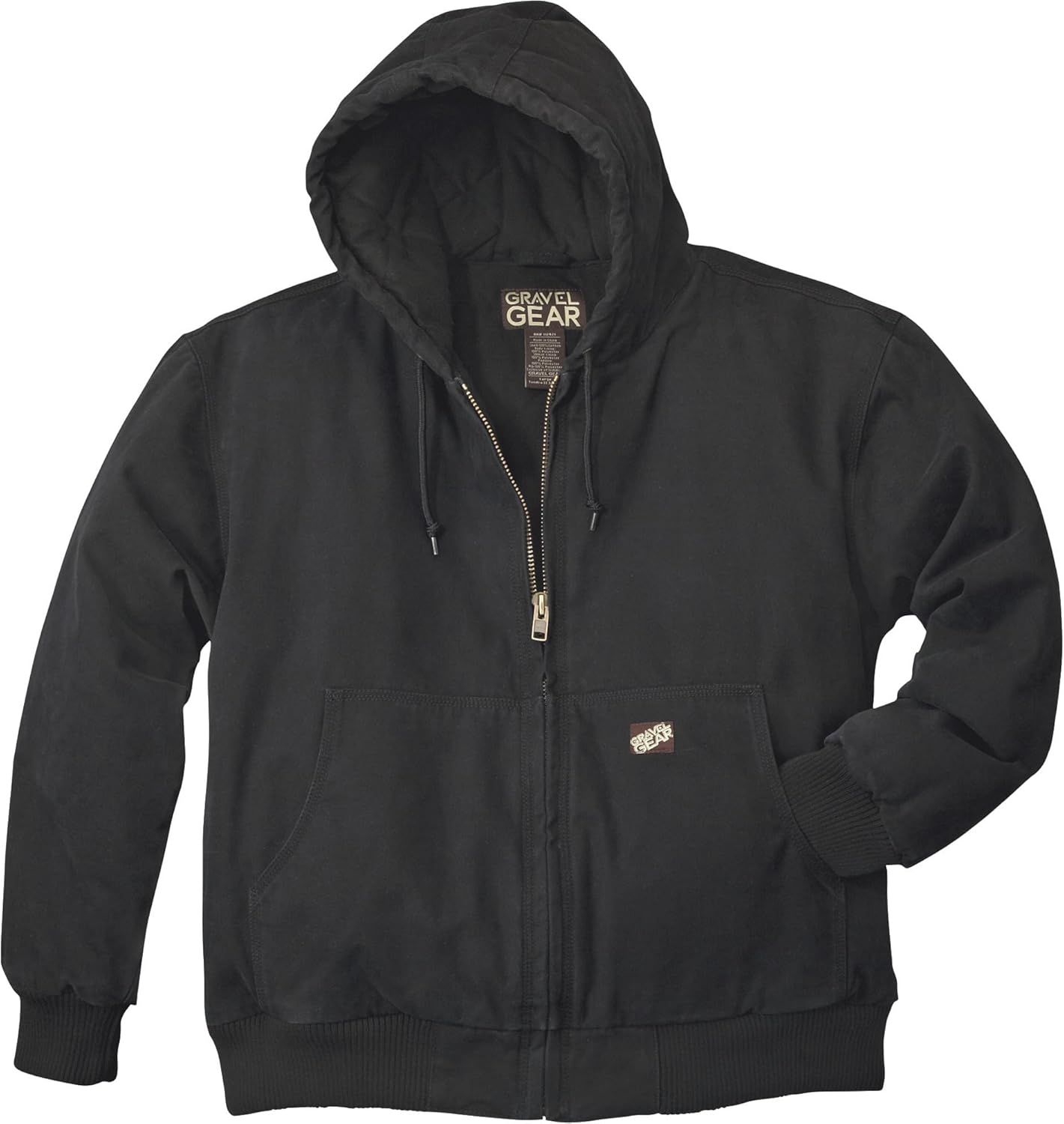 Gravel Gear Men's Hooded Tundra Jacket - Black, Large