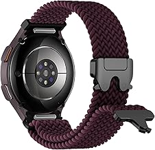 One Click Braided Bracelet for Samsung Galaxy Watch 7 6 5 4 FE 40 mm 44 mm/6 & 4 Classic 46 42 47 43 mm/5Pro 45 mm, Elastic Nylon Strap Parachute Closure Sport Band for Samsung Watch 7 4 6 5 FE
