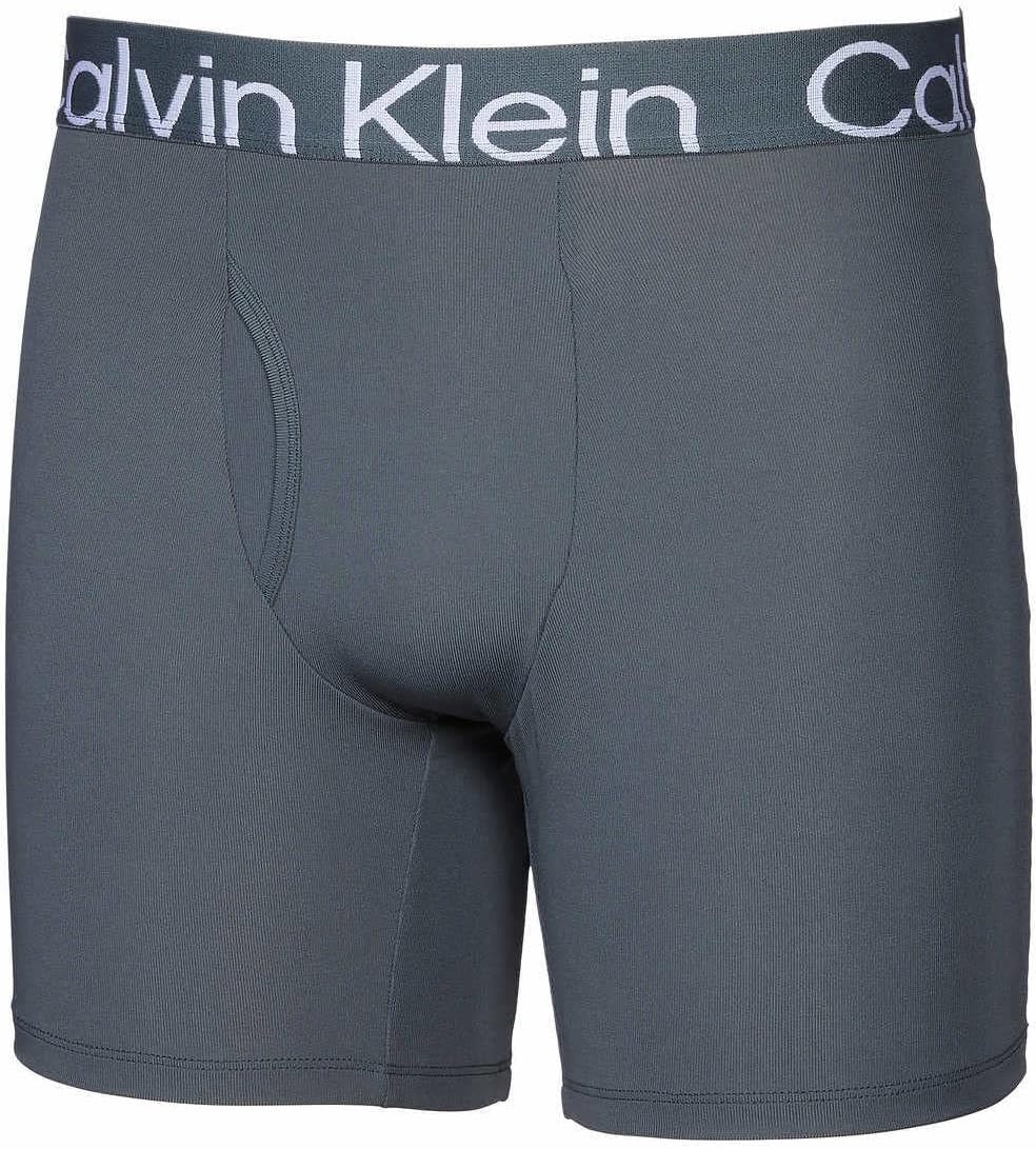 Calvin Klein Boxer Brief Micro Rob Soft Micro Fiber Functional Fly Moisture Wicking All Day Comfort Logo Waist Band ( 3 Pack) (Black Dark Grey Light Grey)