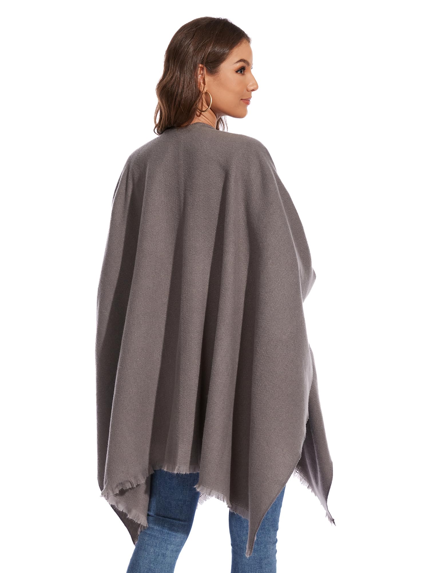 colornival Elegante Mantella da Donna con Fronte Aperto Poncho Morbido, Adatto per Primavera, Autunno e Inverno