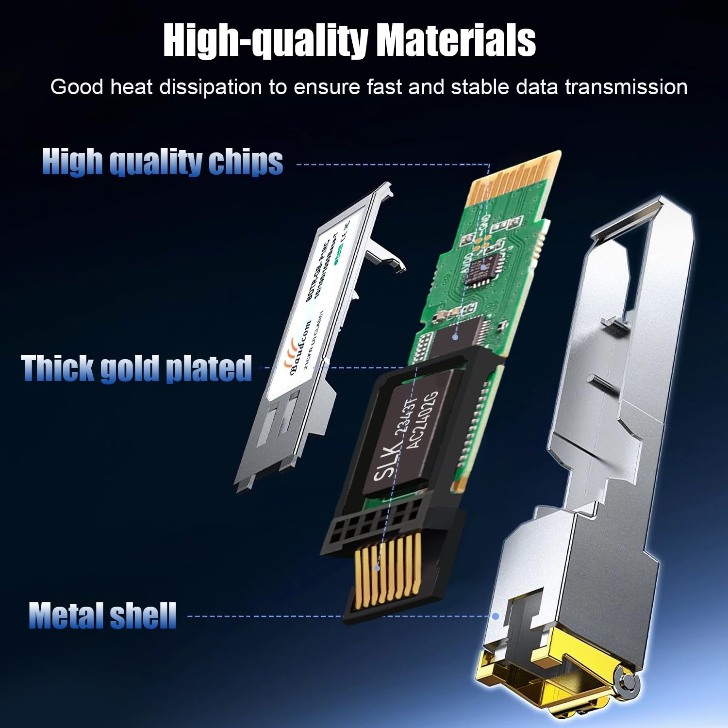 Modulo SFP 1G RJ45 Mini-Gbic 100m Ricetrasmettitore Rame 1000Base-T Compatibile Cisco GLC-T SFP-GE-T