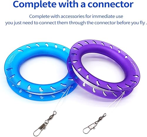 Miniatura 4 de Juego de cometas de aro para niños: carrete, mango y línea de 300 pies para cada bobinador de carrete de cometa