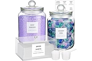 Glass Laundry Room Jars for Organization and Storage