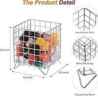 Vista 2 de uxcell 2 soportes para cápsulas de café, soporte de metal para tazas K, cesta de almacenamiento de cápsulas de café de gran capacidad para cocina