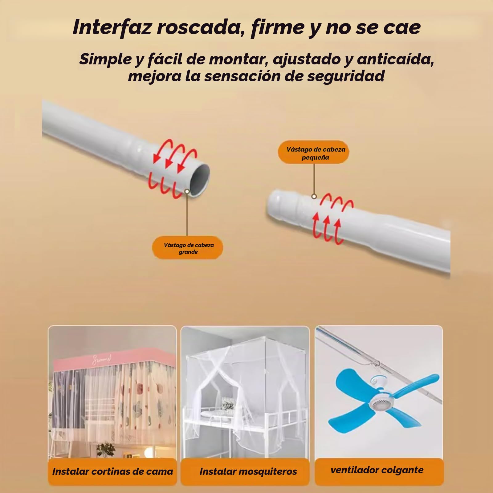 Marco de Cama con Dosel retráctil, Soporte para litera Individual, Soporte Universal para mosquitera para dormitorios de Estudiantes, Marco de Cama con Dosel telescópico de Metal