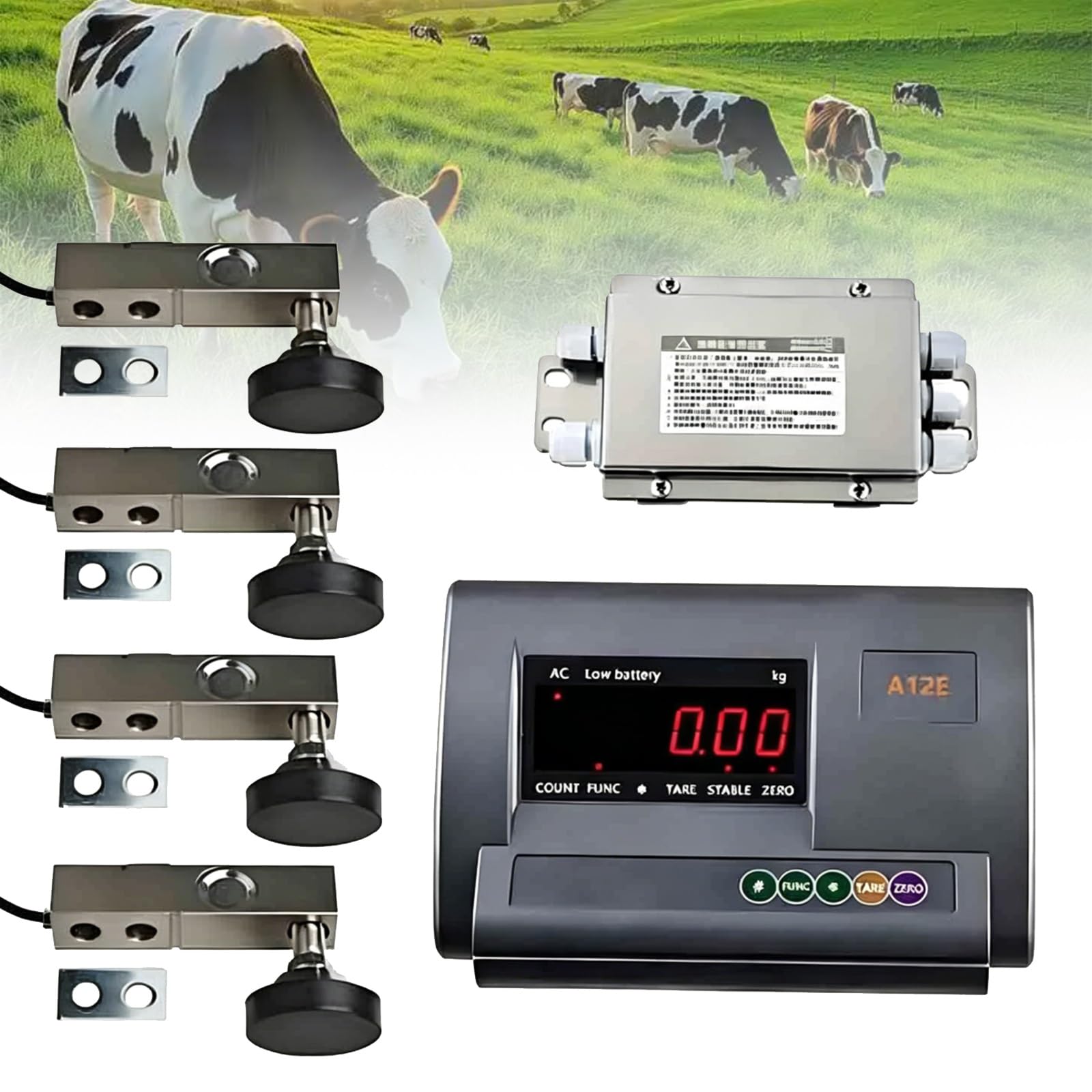 Kit de balance bétail 5000kg avec 4 capteurs et boîte de jonction pour élevage - 8