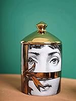 Vista 3 de Frasco de Vela Aromática de Gran Ojo Cielo Estrellado Con Tapa Cerámica Portaalgodón Portahisopos Decorativo Para el Hogar, Decoración Para