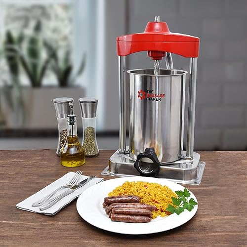 Miniatura 3 de The Sausage Maker - 10 lb. Relleno vertical de salchichas de alta resistencia - Incluye tubos de relleno - Engranajes metálicos