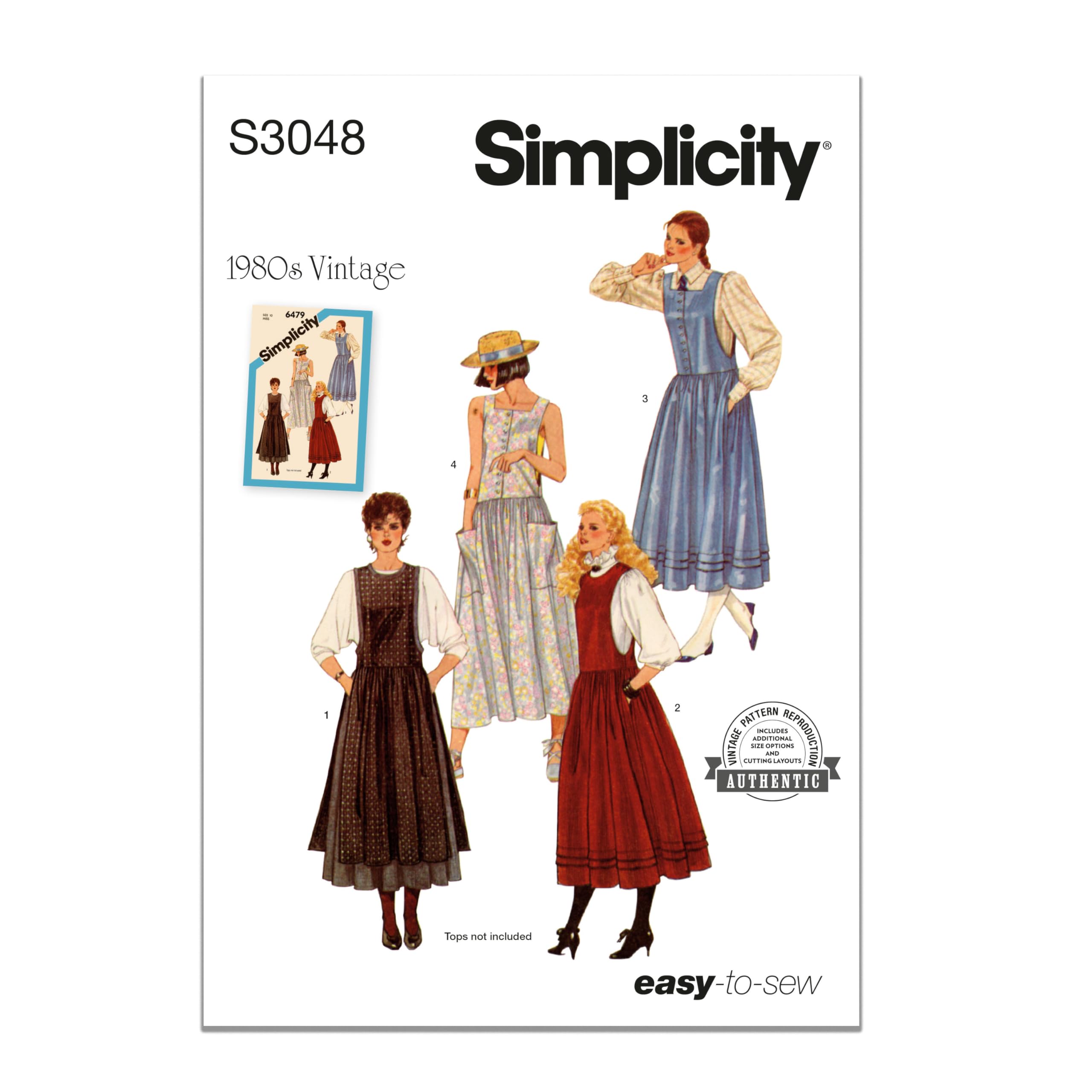 Amazon.com: Simplicity SS3048H5 Misses' Vintage 1980's Loose