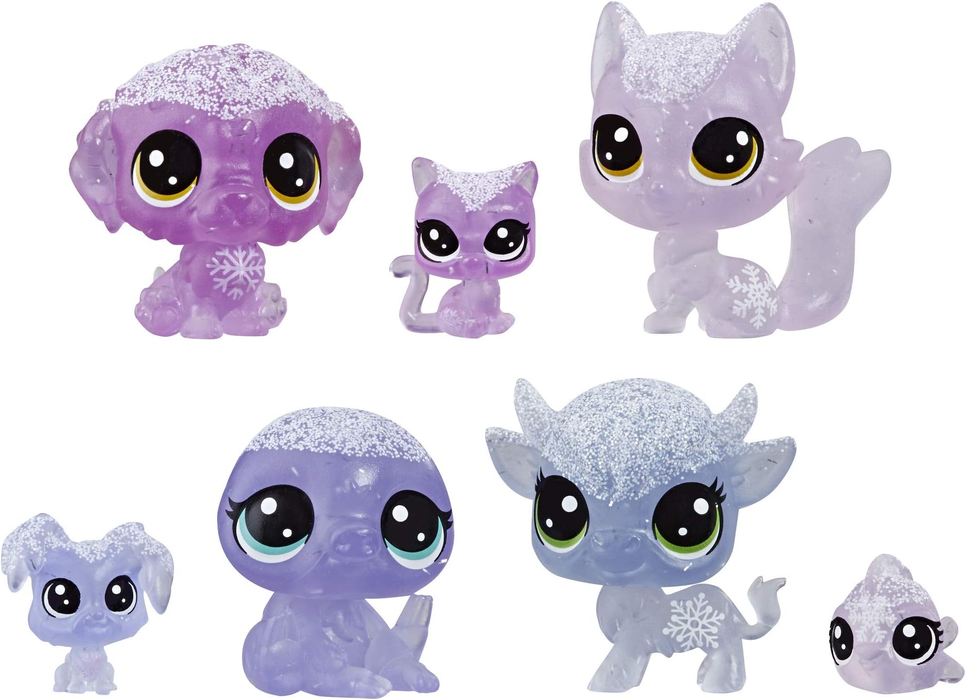 Littlest Pet Shop Frosted Wonderland Pet Friends Toy, Purple Theme, Includes 7 Pets, Ages 4 & Up