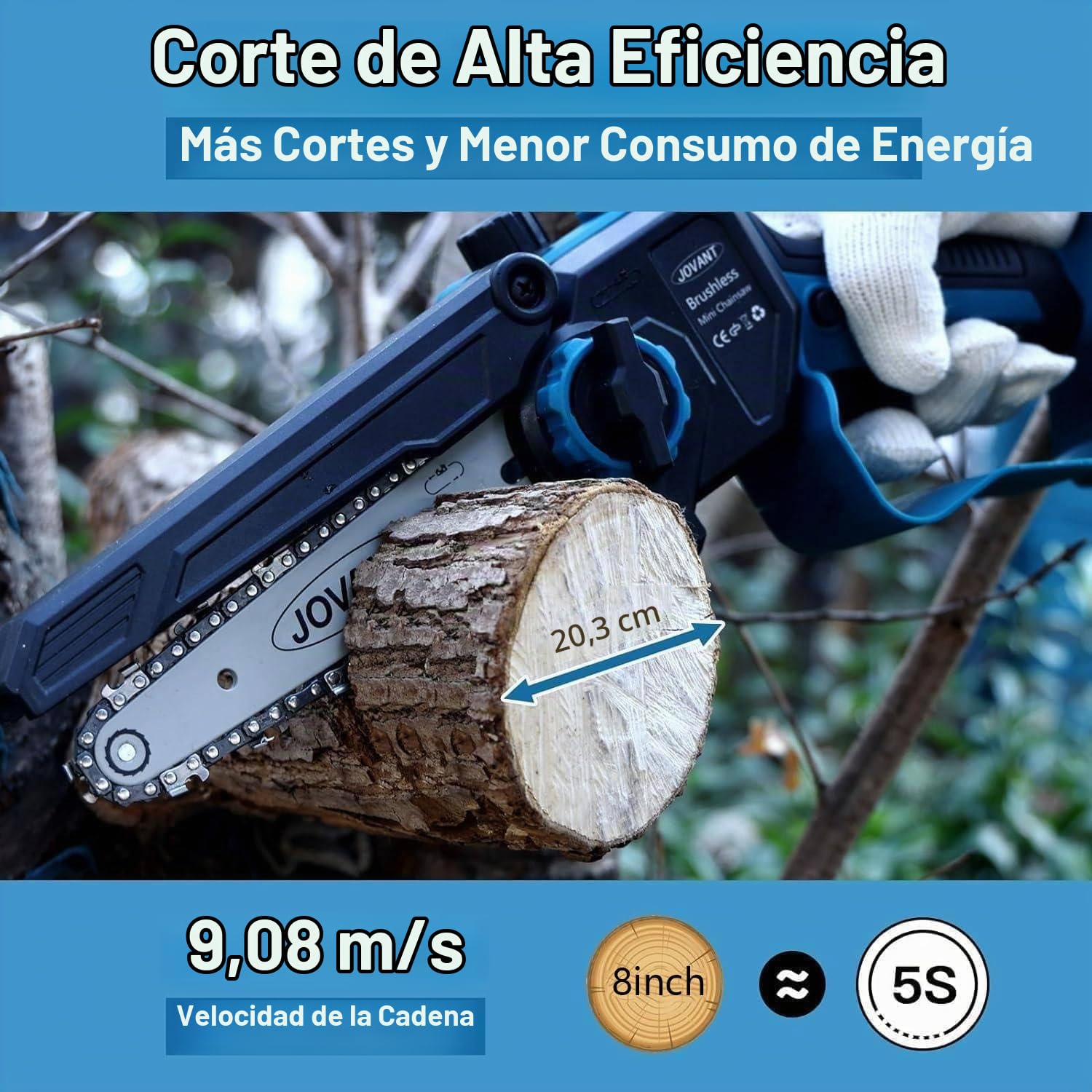 Kit combinado 4 en 1 de sierra de pértiga y tijeras de podar, mini motosierra de 8 pulgadas, tijeras de podar inalámbricas con pértiga extensible, 2 baterías de 13000 mAh, podadora de ramas y ramas
