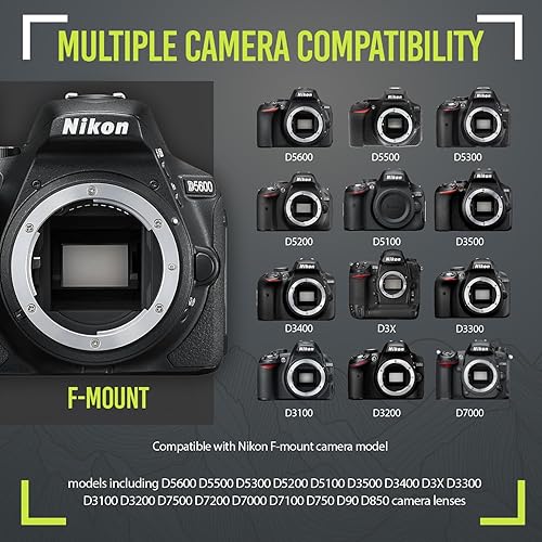 Miniatura 8 de Lente teleobjetivo manual de alta potencia 16.535-62.992 in f8.3 HD para Nikon D500, D600, D610, D700, D750, D800, D800e, D810, D810a, D850, D3400,