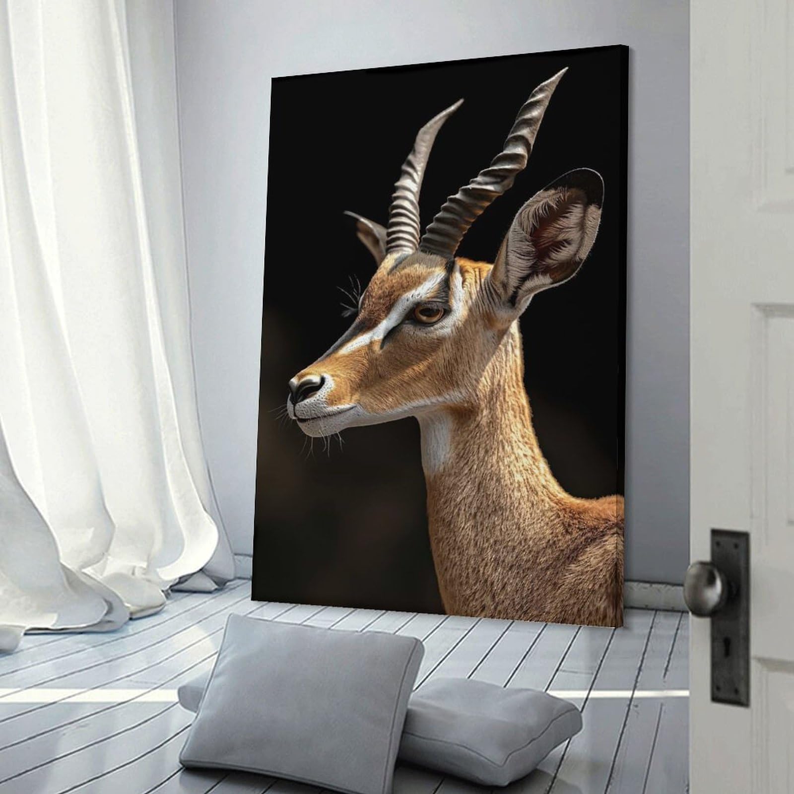 Junmoney Canvas Wall Decor Antelope, 24x36inch(60x90cm), for Bedroom Decor, Cosy Corners Or Studios, Decorative Wall Art for Cosy Rooms