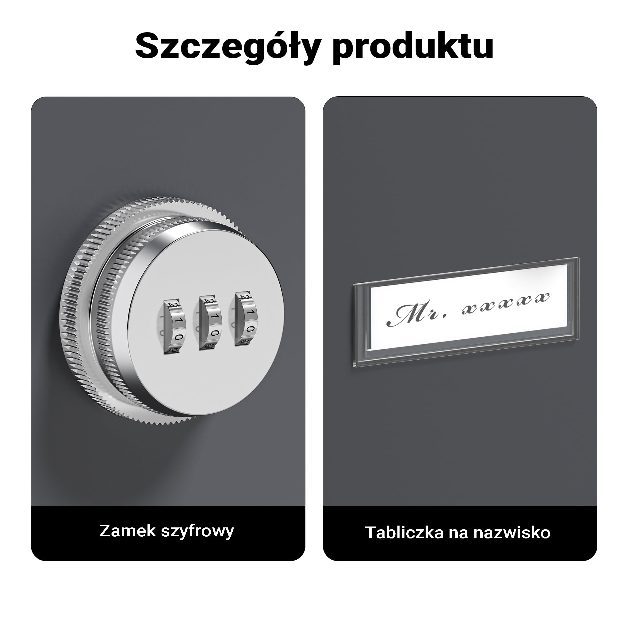 Wiltec Skrzynka na paczki antracytowa 410 x 220 x 750 mm, skrzynka na paczki do domu, prywatny punkt odbioru paczek, odpowiednia do paczek i przesyłek, skrzynka pocztowa stojąca stalowa