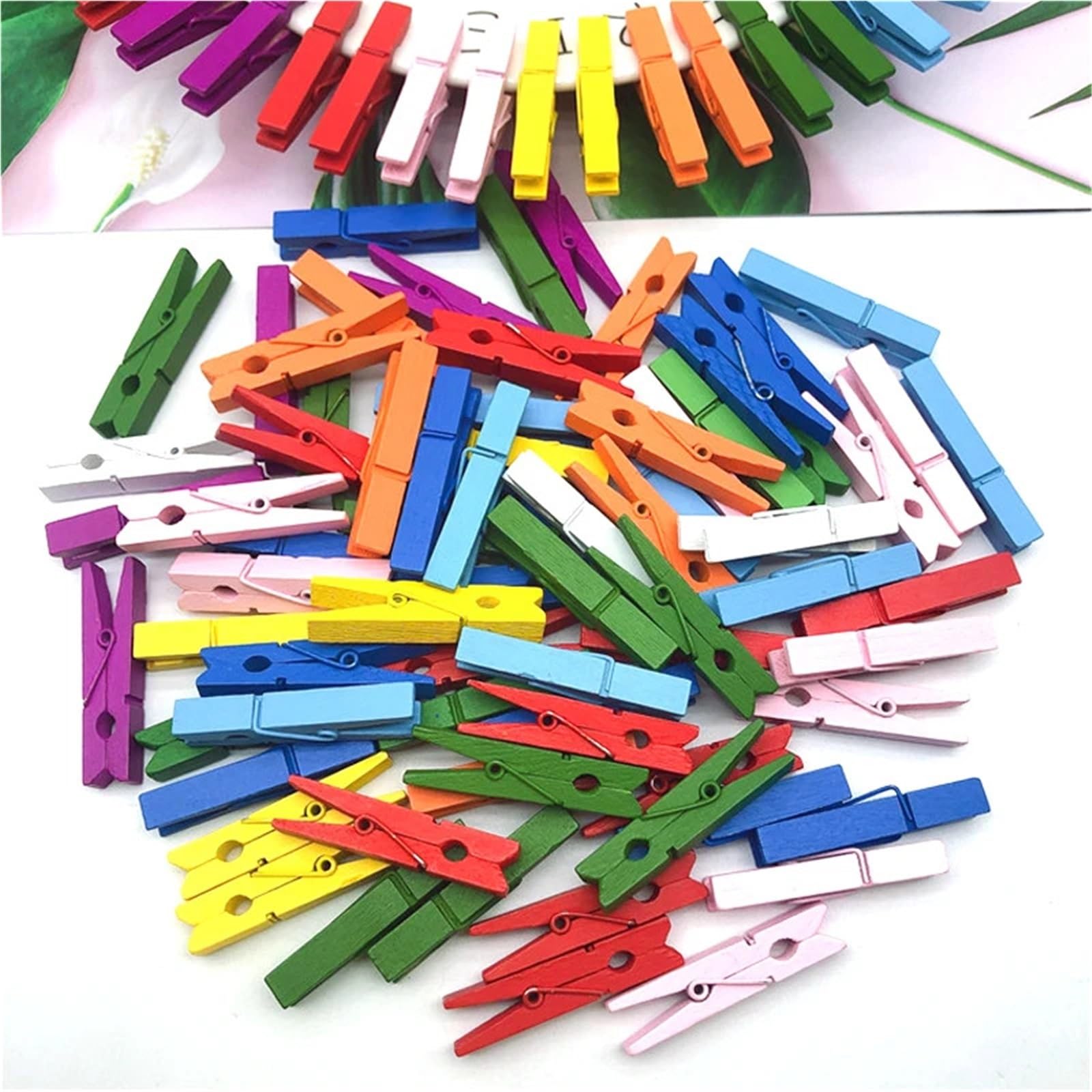 Mollette in legno colorate, 25/35/45/72 mm, per vestiti, foto, carta, mollette, artigianato, cartoline, clip in legno (7,2 cm, 300 pezzi)