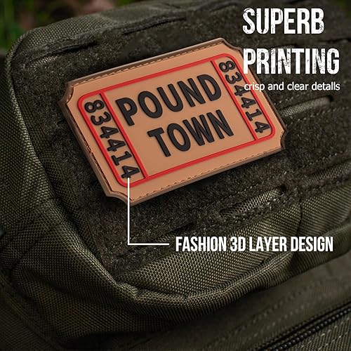 Miniatura 7 de Ticket to Pound Town - Parche moral de PVC, parche táctico militar de gancho y bucle, equipo de parche táctico para mochila, bolso, abrigo, arnés de