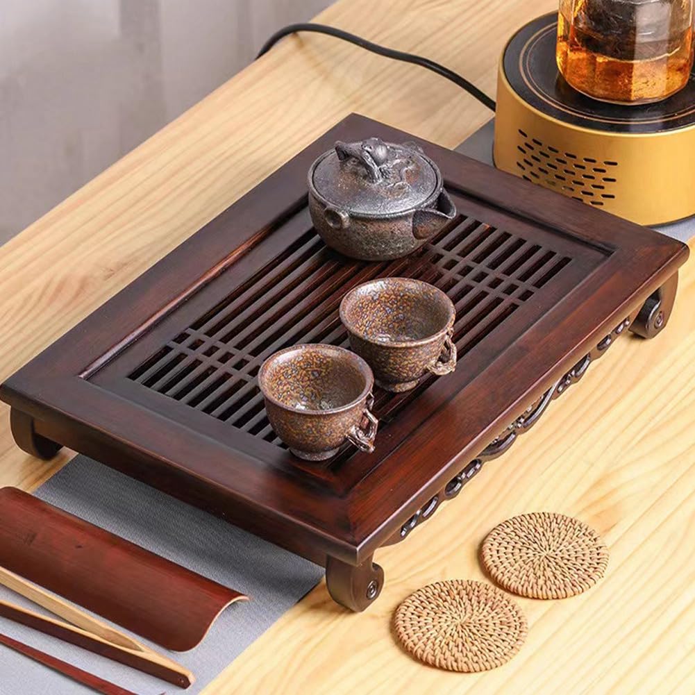 Plateau à thé, Plateau à thé en Bois, Water Storage Set Drawer Household Tea Board Chinese Tea Storage Tray