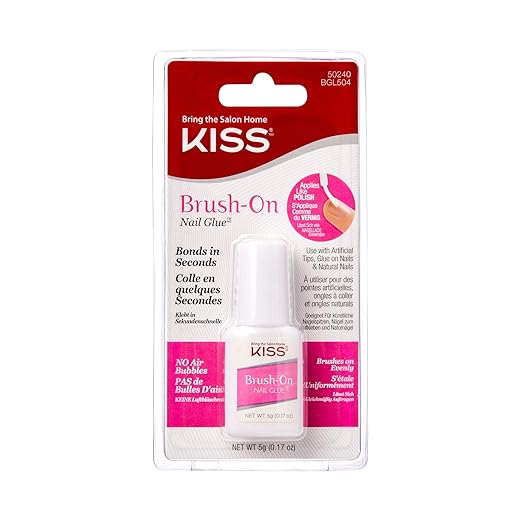 Kiss Products BrushOn Nail Glue, 0.05 Pound Beauty