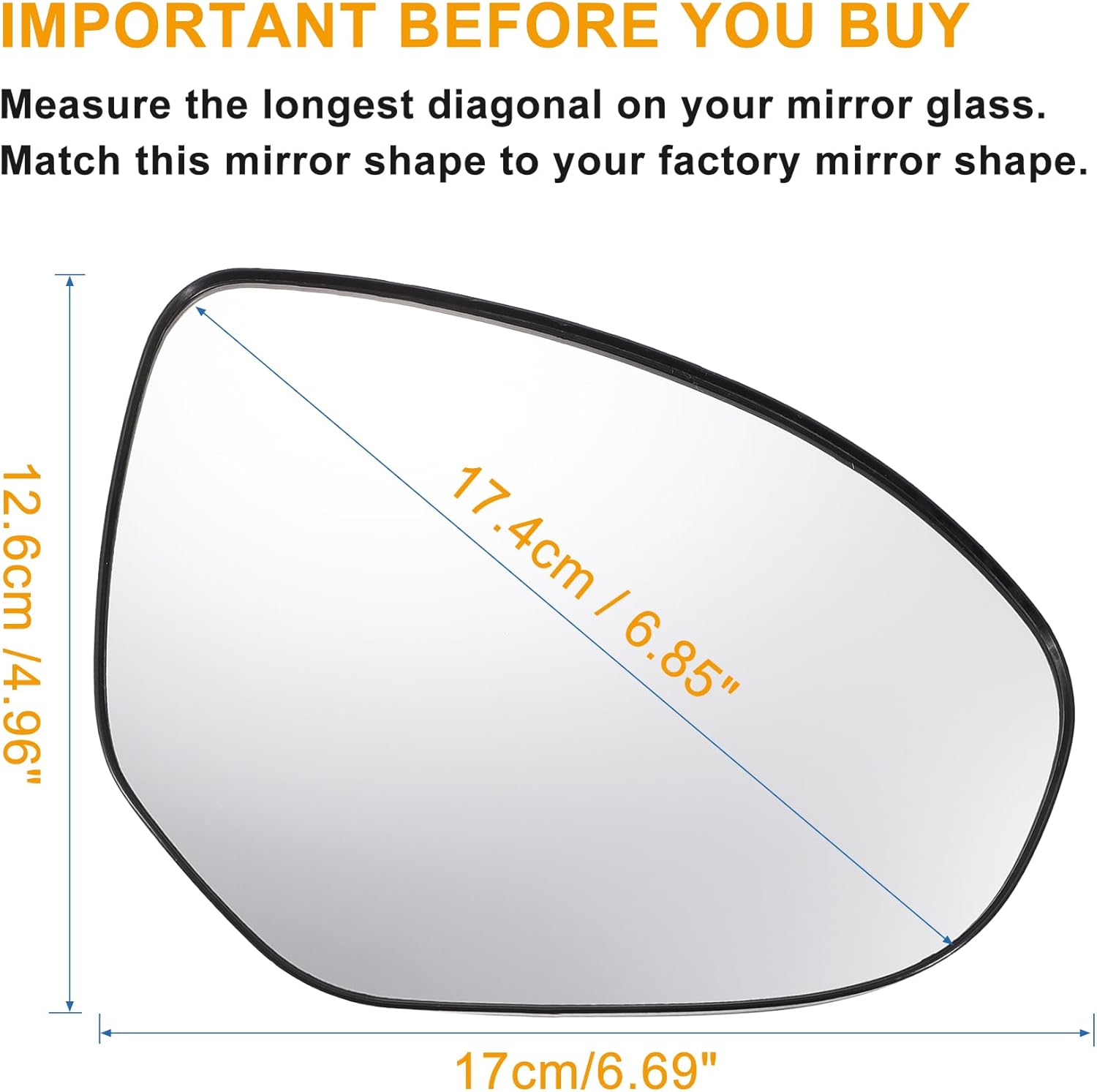 X AUTOHAUX Pair Car Rearview Left Right Side Mirror Glass Replacement W/Backing Plate Non-heated for Mazda 2 3 2010 2011 2012 2013 2014