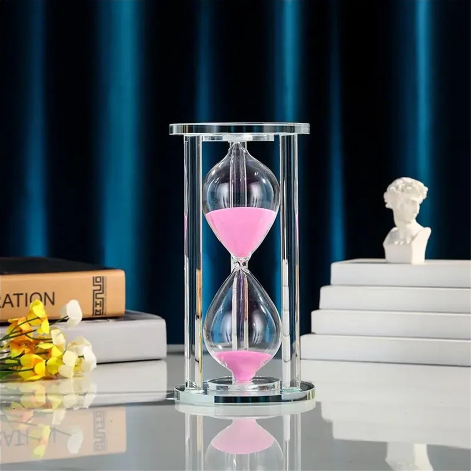 MRKU Reloj de Arena Moderno para Cocina, Escuela, Reloj de Arena de Cristal, Reloj de Arena para té, decoración del hogar