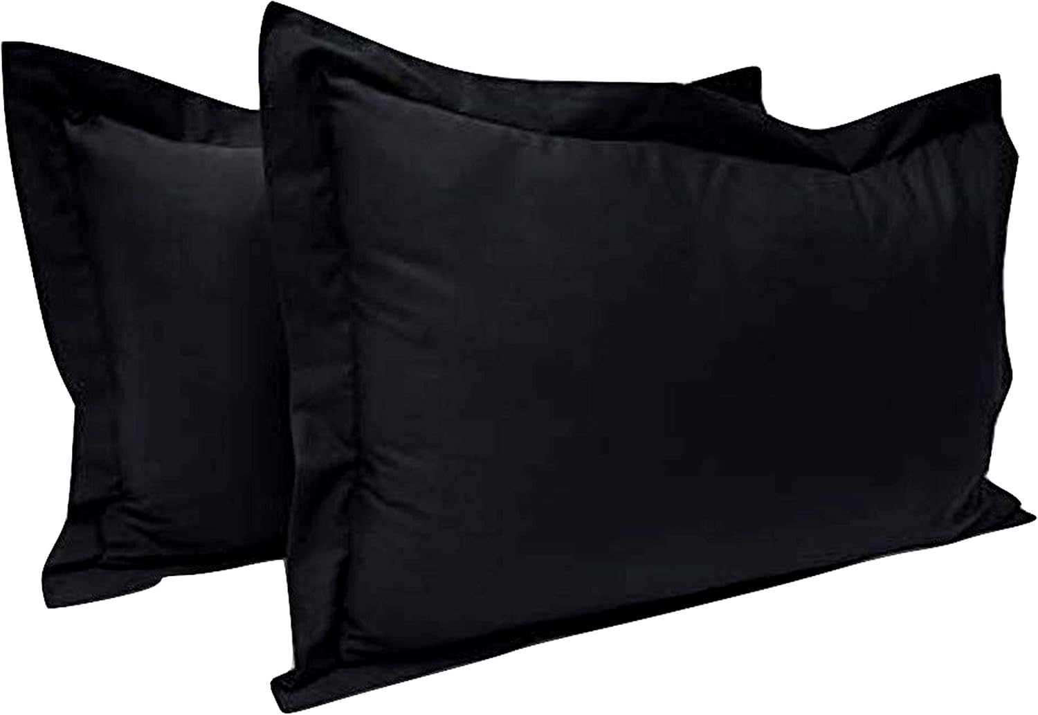 LaxLinen 250 Thread-Count Super Soft Quality 100% Egyptian Cotton Travel Size Oxford Pillow Sham, Black Solid 250 TC