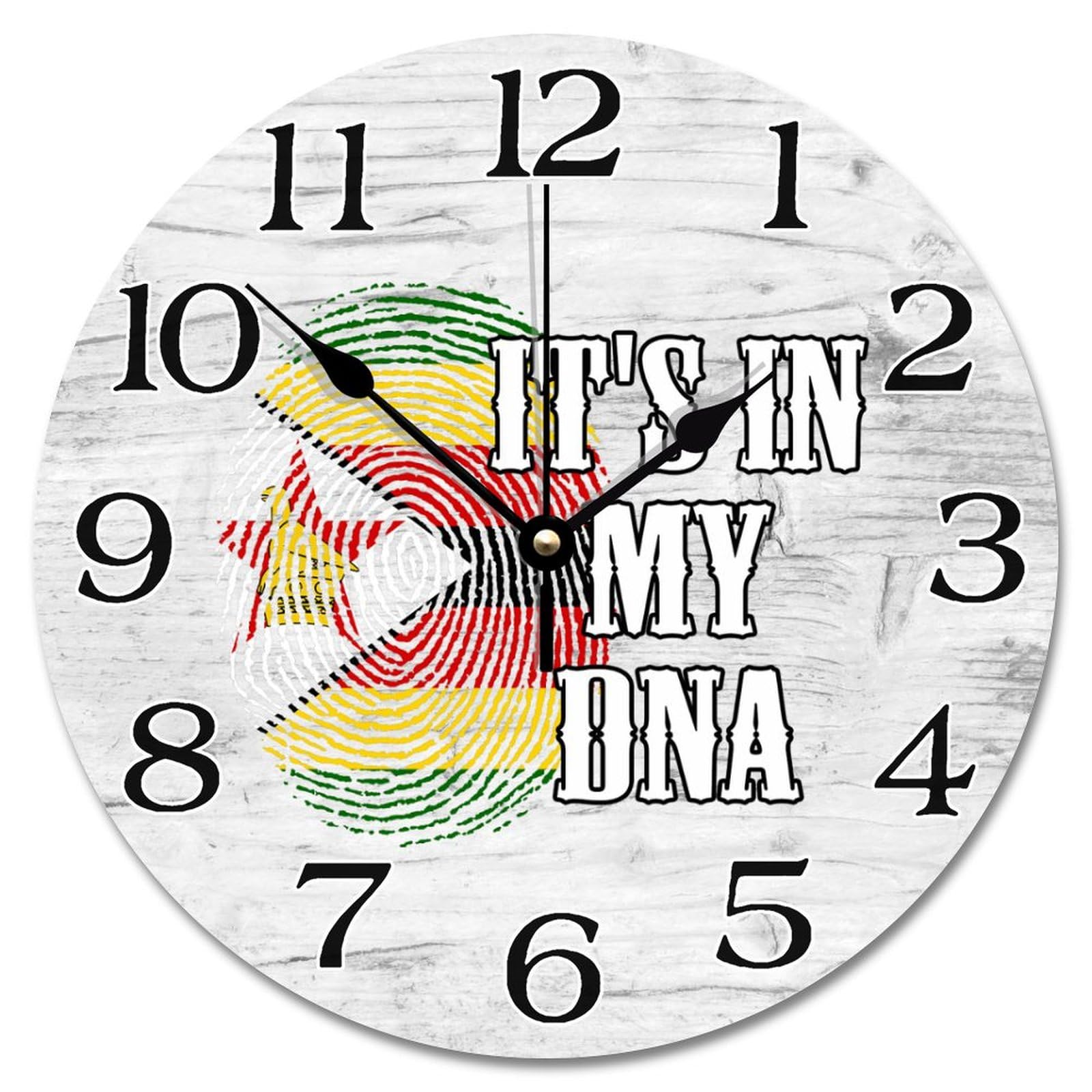 Horloge murale en bois de qualité supérieure motif Zimbabwe 25 cm