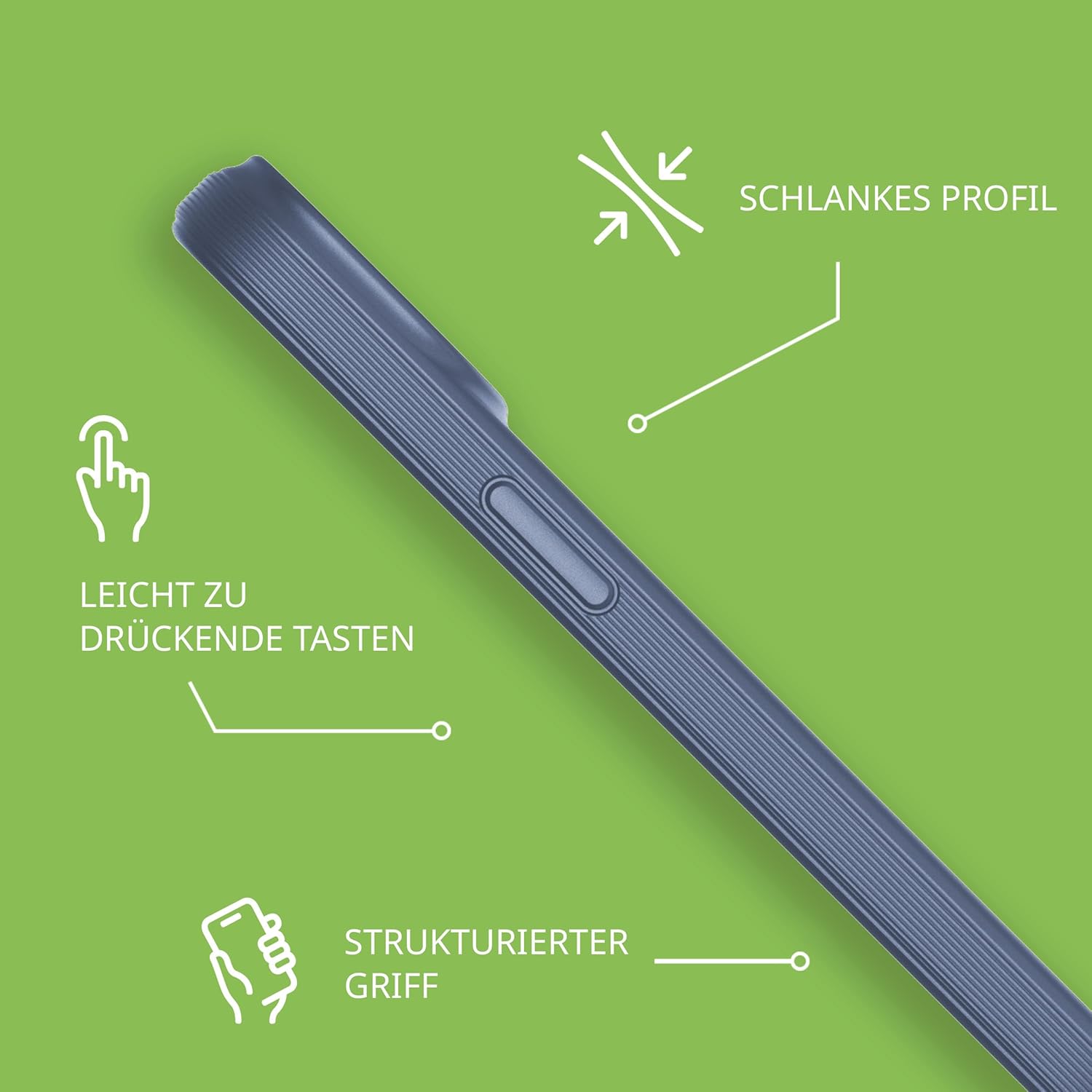 Tech21 EvoLite case for iPhone 15 - Impact Protection Case - Denim Blue