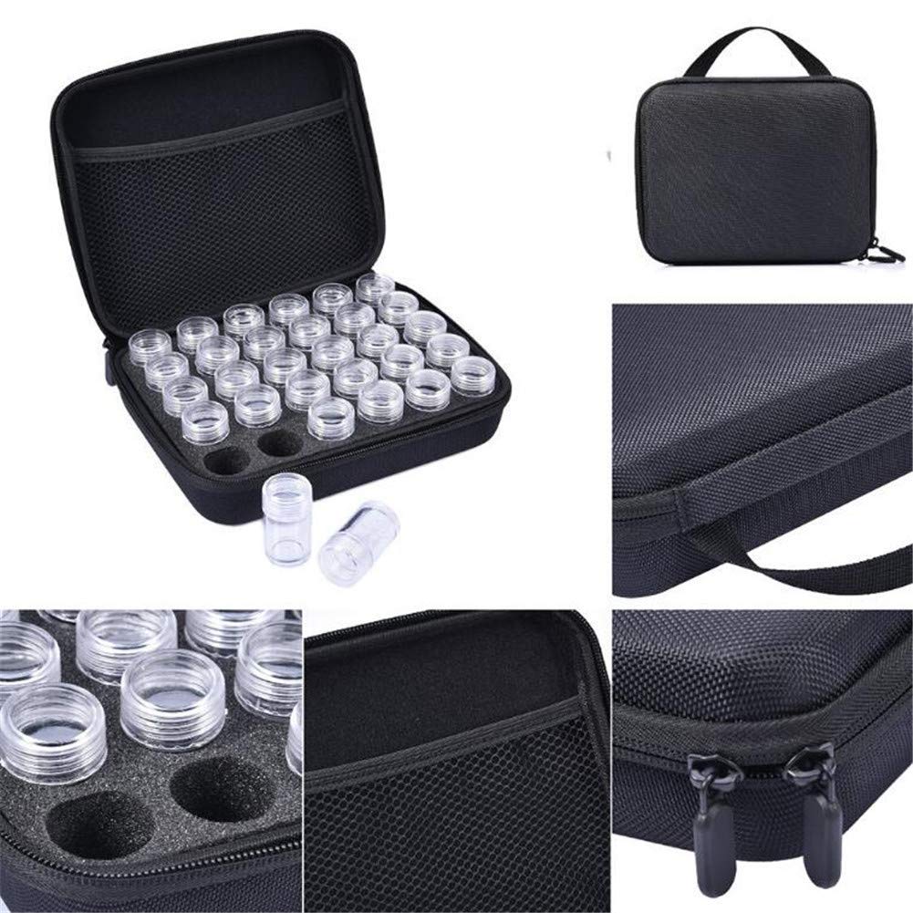 30-Slot Diamond Embroidery Storage Box – Transparent Plastic Organizer With Zipper, For Beads, Jewelry & Crafts