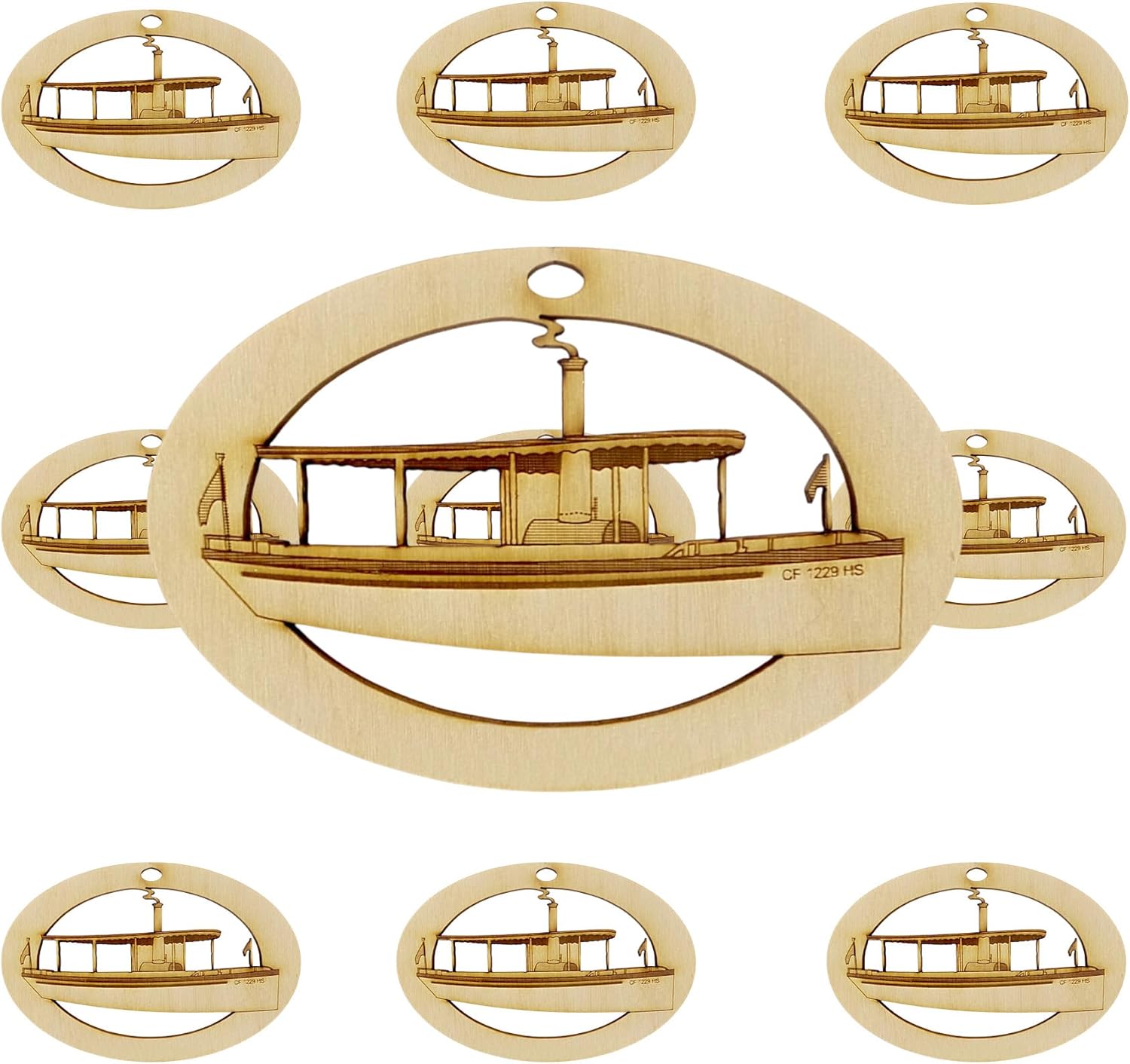 10PK Personalized Steamboat Ornament