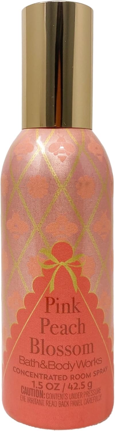 Bath & Body Works Pink Peach Blossom 3 Pack Room Spray Bundle with a Natural Oats Sample Soap