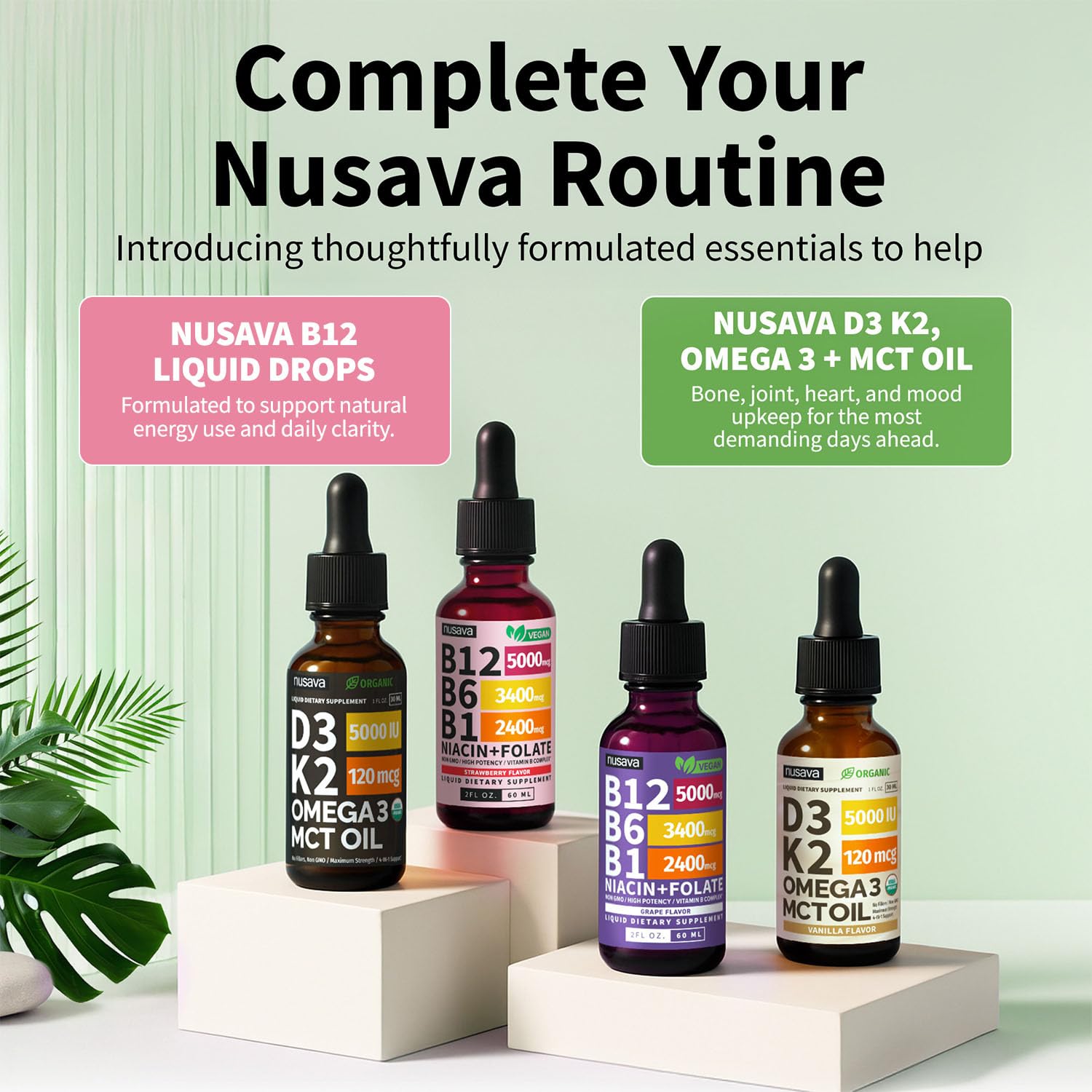 NUSAVA Vitamin B12 5000mcg with B6 & B1 Liquid Drops, Strawberry, Pack of 2 — Amazon image 8
