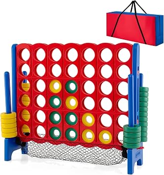 COSTWAY Jumbo 4-to-Score Giant Game Set with Storage Carrying Bag & Mesh