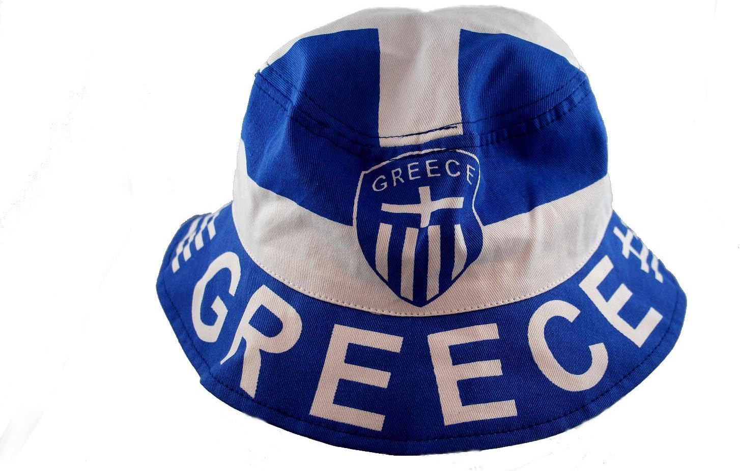 Greece Country Flag Bucket Hat World Cup Cap. Adults Size 59 cm OR 7 3/8"