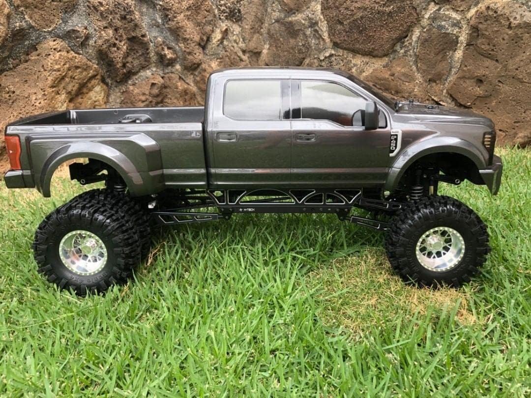 H-TECH 6PCS 12mm hex 2.2" Mesh Type Minus Off Set CNC Aluminum Metal Beadlock Dual Wheel Hub Rims for CEN F450 1/10 RC Crawler Car Truck (HTW2.2-03D)