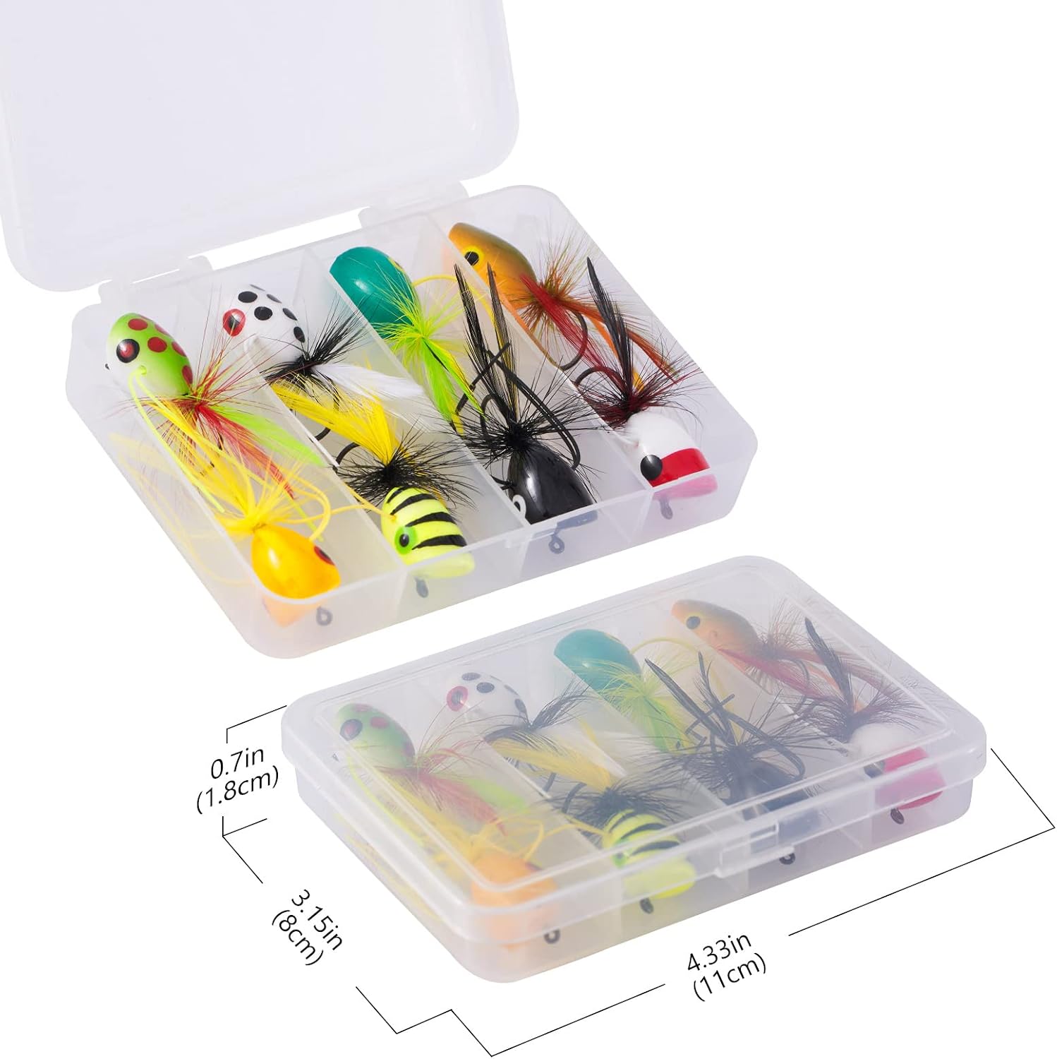 BASSDASH Popper Flies for Fly Fishing Bass Panfish Perch Topwater Fishing Lures