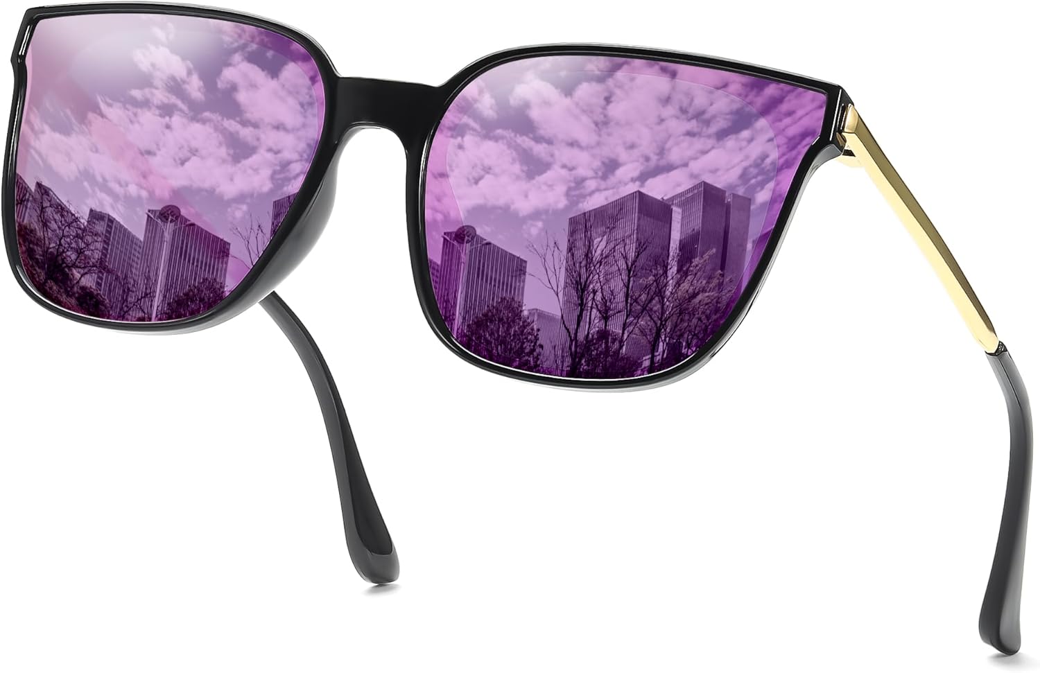 SIPHEW Polarized Mirrored Sunglasses for Women - Oversized Cat Eye Frame w UV Protection Womens Sun Glasses