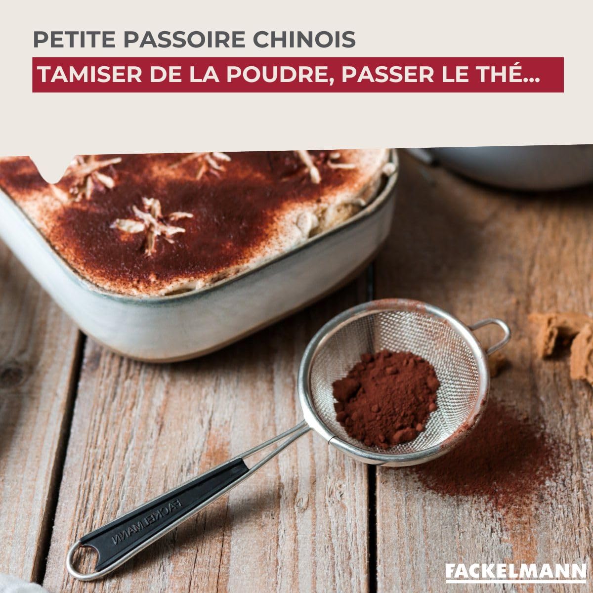 Fackelmann Petite passoire Chinois Tamis de Cuisine Acier Inoxydable Noir 7 cm