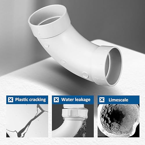 Miniatura 4 de Paquete de 2 aspiradoras centrales de repuesto de barrido de 90 grados que evita obstrucciones en el codo para tubos de vacío de 2 pulgadas