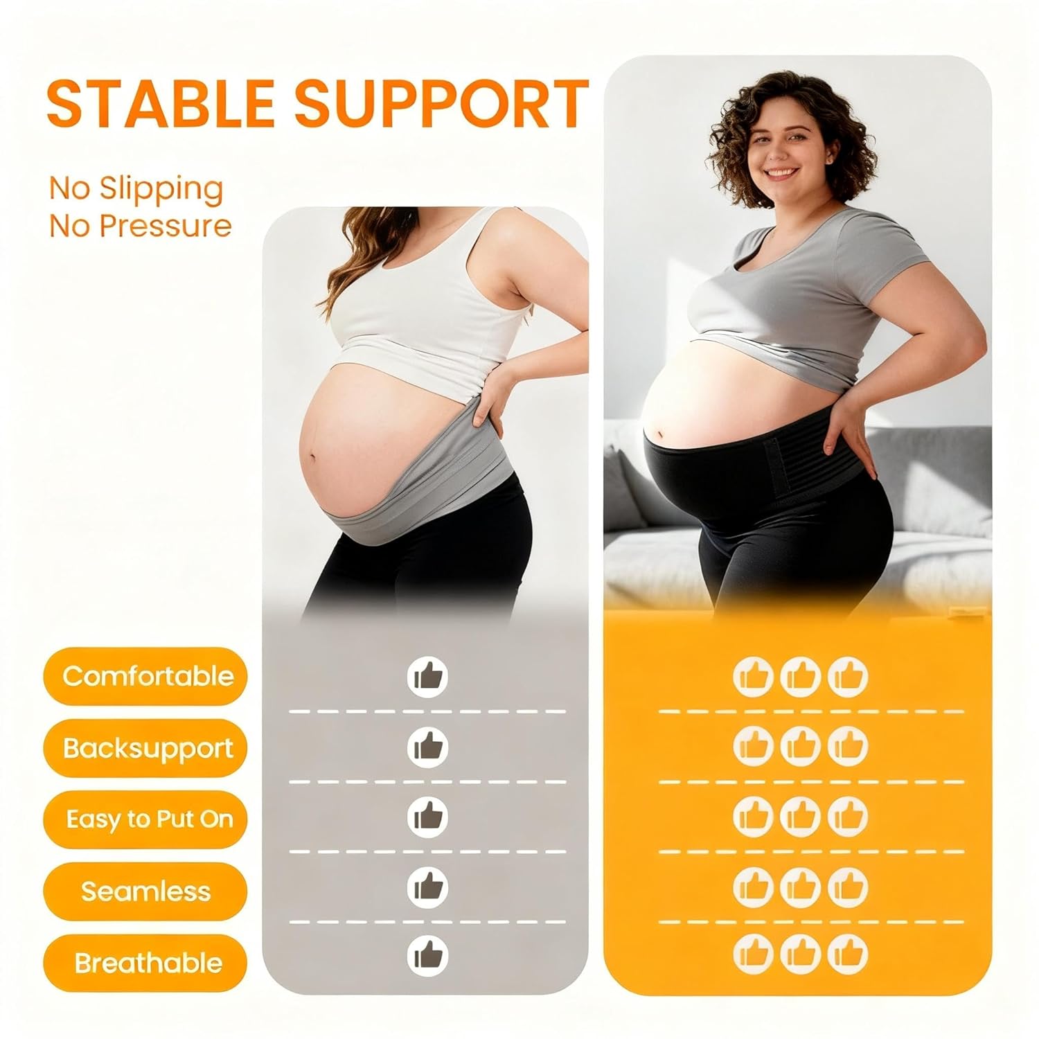 Plus Size Pregnancy Belly Band Extra Large Maternity Support Belt for Belly, Waist & Back Pain Relief Adjustable & Breathable Belly Band for 3XL/4XL Moms (Fits Waist 43"-59", Black)