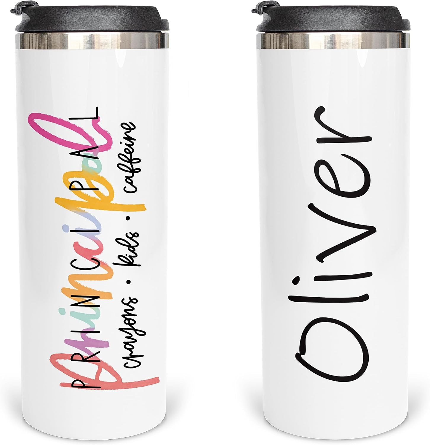 World's Best Principal 14oz Skinny Coffee Mug, Color Sublimated Tumbler with Lid for Staff Team, AP Appreciation SS Vacuum Insulated Tumbler, AP Teacher Gift, Gift for End of School Year