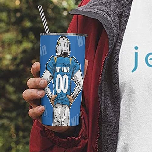 Miniatura 7 de Custome - Botella de agua de fútbol, 20 onzas, tazas de café de fútbol para entrenadores, regalos de cumpleaños, termo aislado para adolescentes,