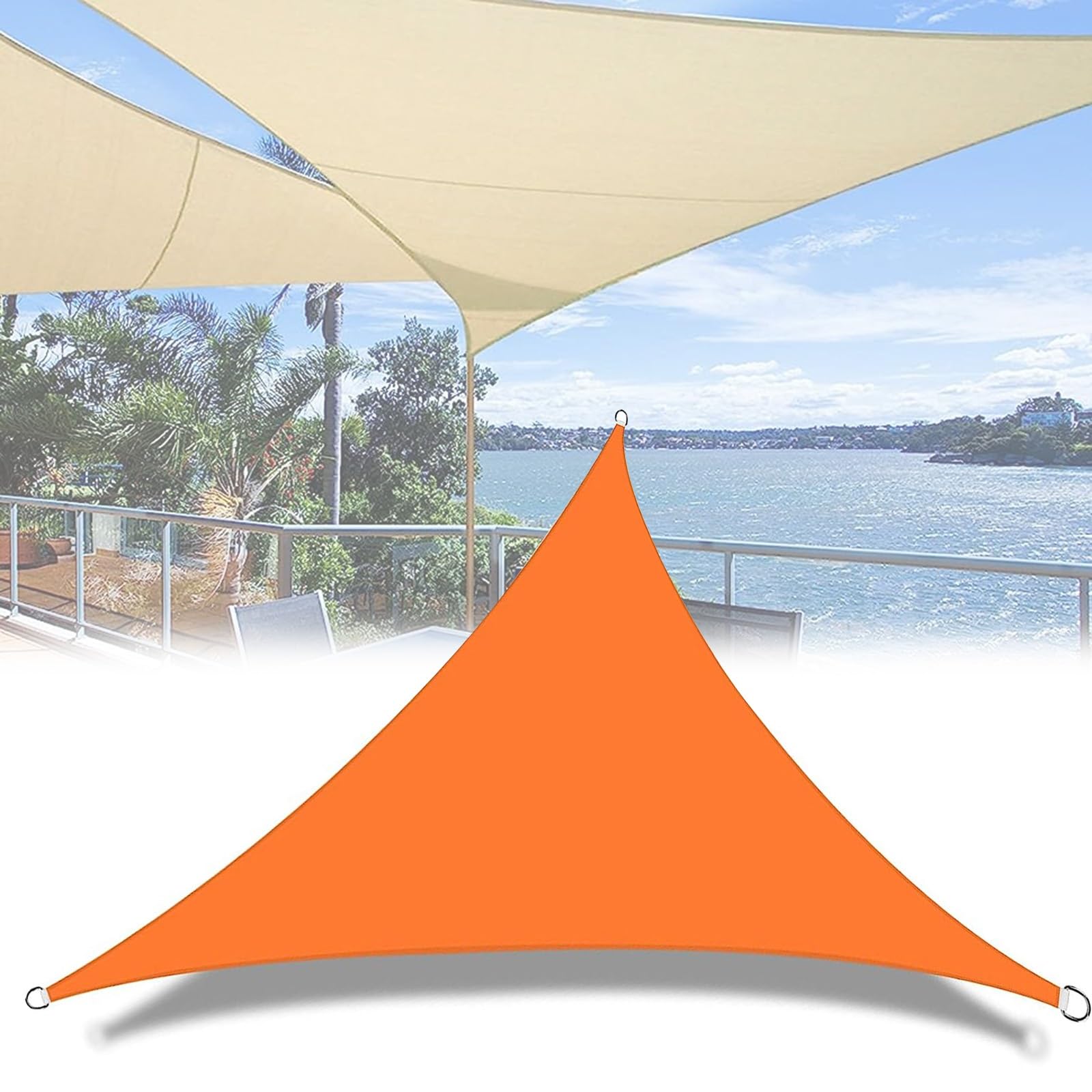 Tenda parasole per esterni, 2 x 2 x 2 m, triangolare, impermeabile, con protezione UV al 96%, per spiaggia, giardino, terrazza, traspirante e resistente alla pioggia
