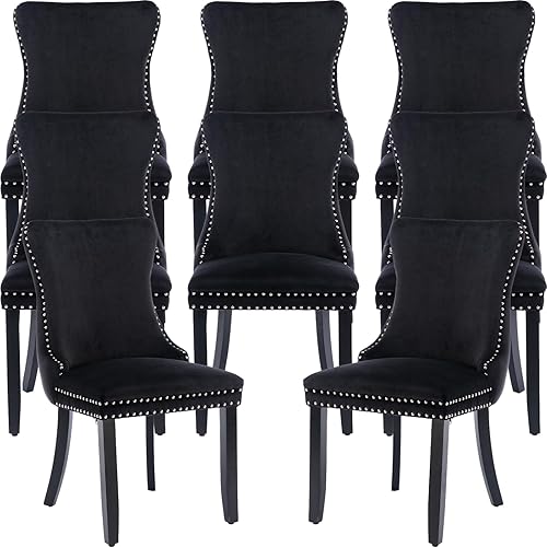 Miniatura 78 de Juego de 2 sillas de cocina y comedor de terciopelo, respaldo exterior capitoné, tapizadas en terciopelo, estructura de madera maciza (celeste, 2