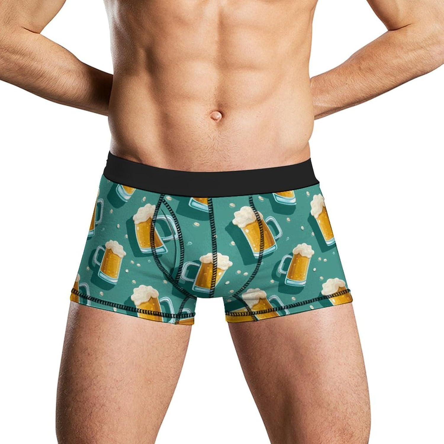 Beer Mugs Novelty Men's Trunks Soft Breathable Underwear Patterned Stretch Briefs