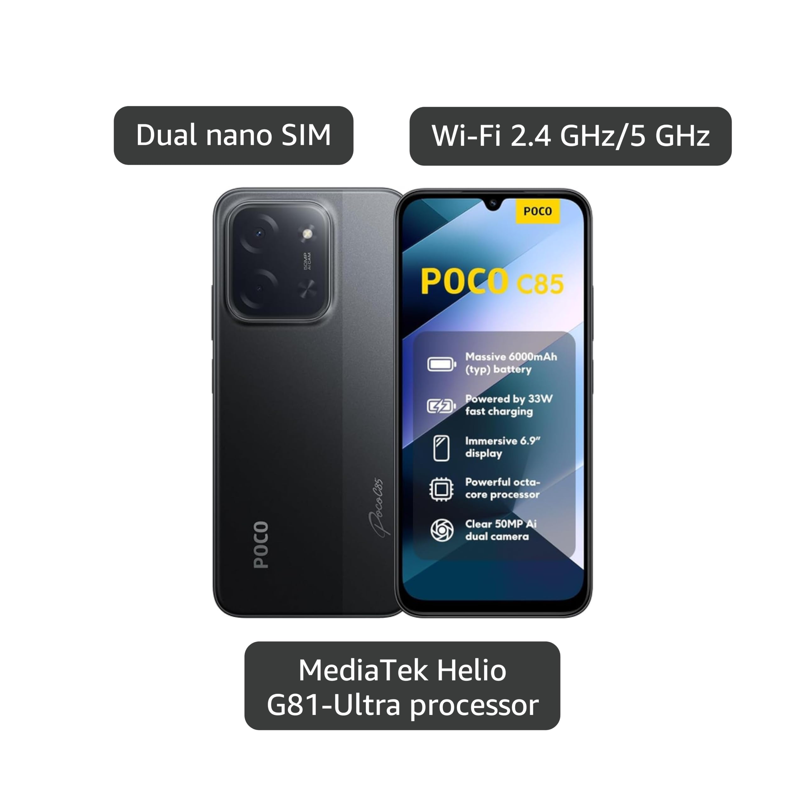 Amazon.com: Xiaomi Poco C85 4G LTE (Compatible with Tmobile Tello