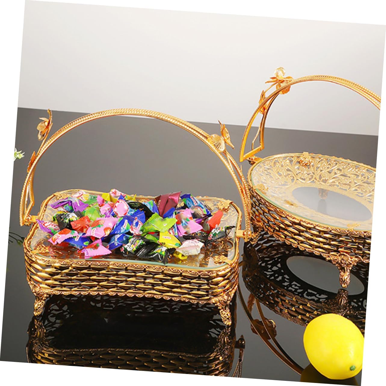 SOLUSTRE Elegant Iron Art Fruit Storage Basket Multi Functional Wire Container for Snacks Bread Stylish Home for Countertop Organization Space Saving Design for Fruits image 5