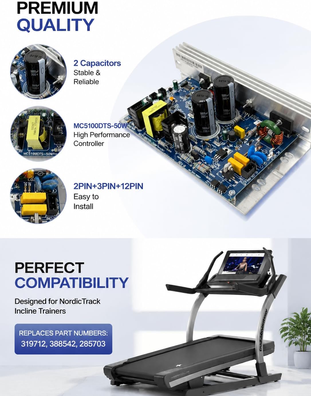 MC5100DTS-50W 319712 NEW Treadmill Motor Controller Control Board for NordicTrack X9i and X11i ProForm Treadmill Motor Controller Parts