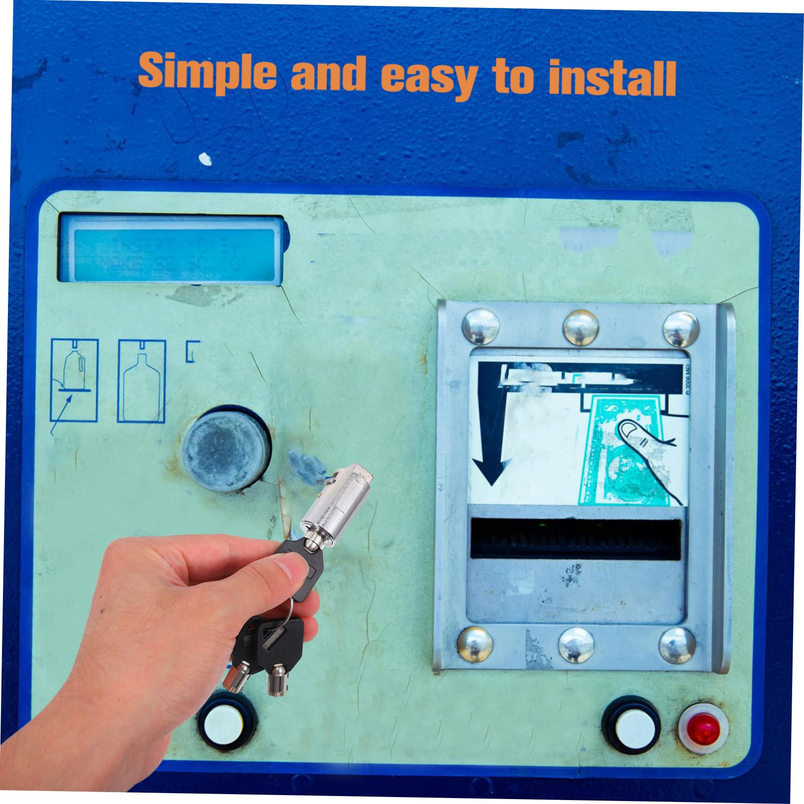 OSOLADY 2pcs Snack Machine Lock Set Candy Vending Machine Lock Replacement Key